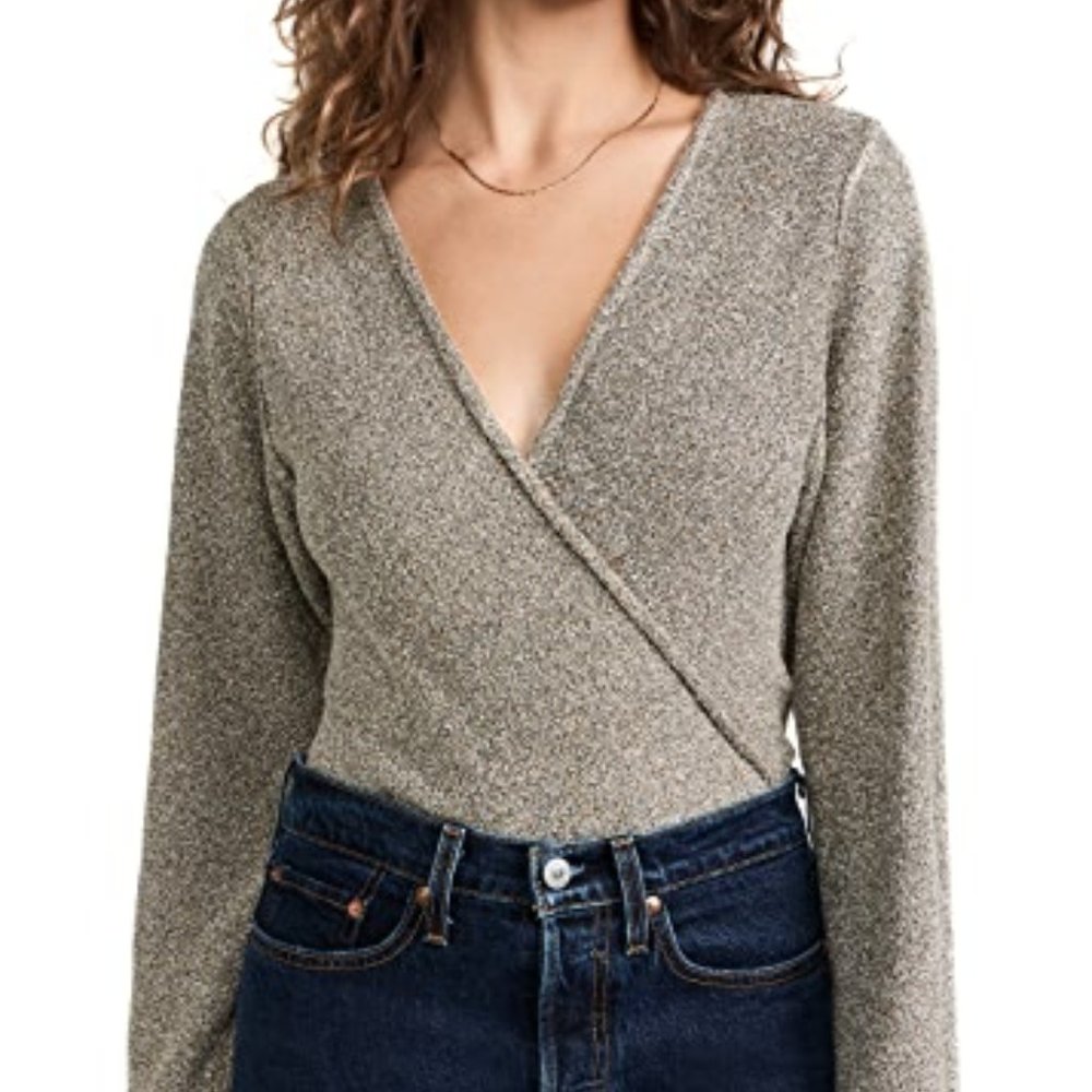 Free People Going for Gold Sweater M NWOT